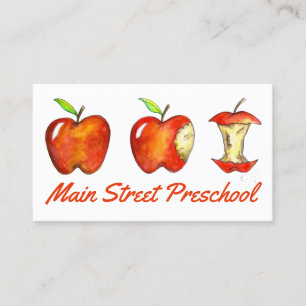 Carte De Visite Red Apple Fruit Enseignant École d'enseignement pr