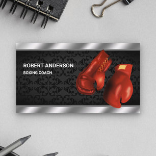 Carte De Visite Red Boxer Gants Professional Boxer Entraîneur d'en