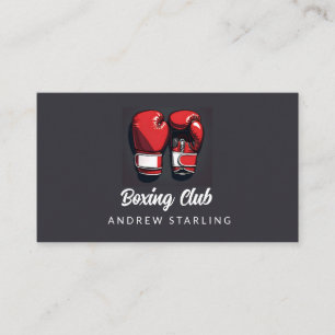 Carte De Visite Red Boxing club simple et audacieux