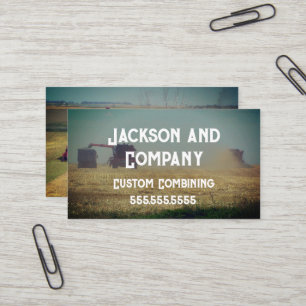 Carte De Visite Red Combine Agriculture