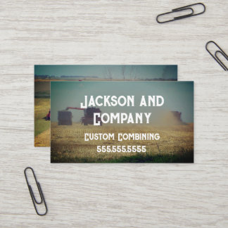 Carte De Visite Red Combine Agriculture