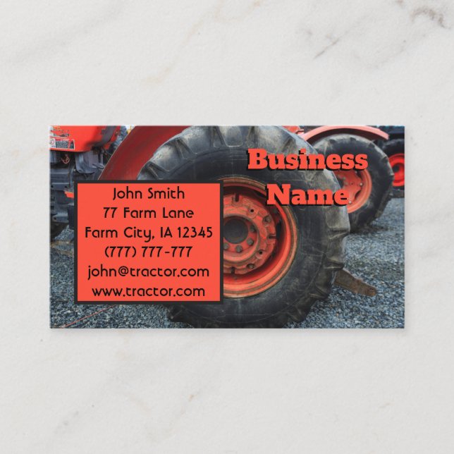 Carte De Visite Red Farm Tire (Devant)