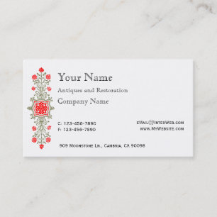 Carte de visite Red Gold Daisy Etching