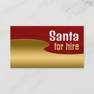 Carte De Visite Red & Gold, Santa Claus Entertainer