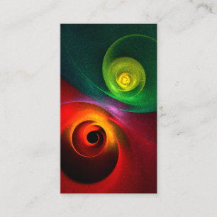 Carte De Visite Red Green Yin Yang Moderne Motif d'art Abstrait #2