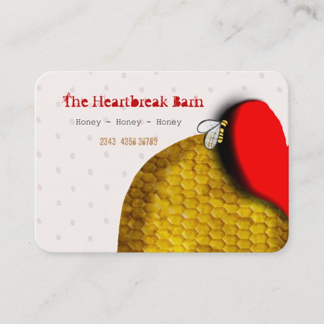 Carte de visite Red Heart Bee (Devant)