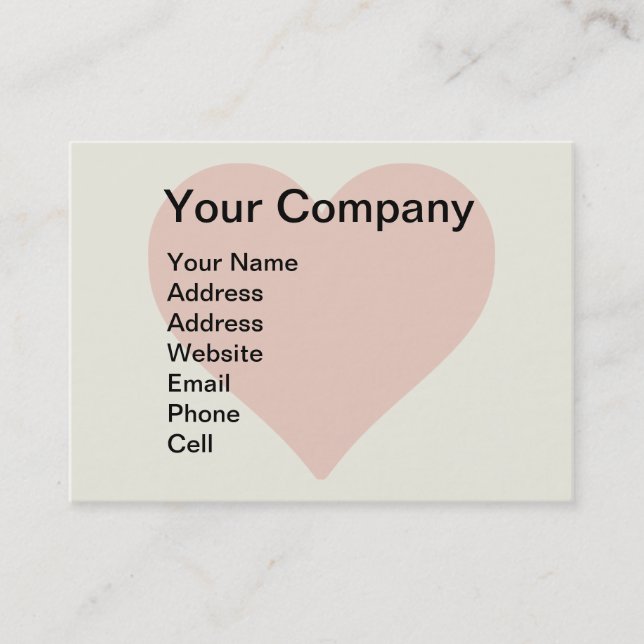 Carte De Visite Red Heart Shape Love Classic Simple Minimalisme (Devant)