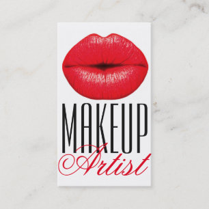 Carte De Visite Red Lips Make Up Artist Cosmetology Beauté
