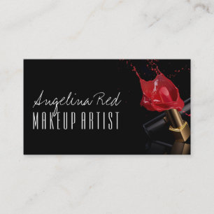 Carte De Visite Red Lipstick Splash Maquillage Artiste Beauté Salo