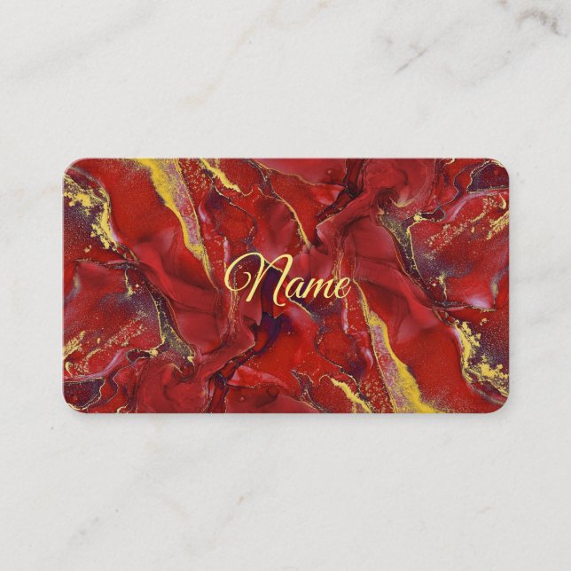 Carte De Visite Red Marble Business Card (Devant)