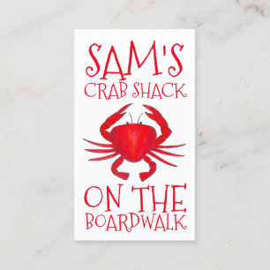 Carte De Visite Red Maryland Crabe Shack Crabes Plage Aliments Océ