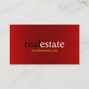 Carte De Visite Red Modern Real Estate Agent Trendy Professional