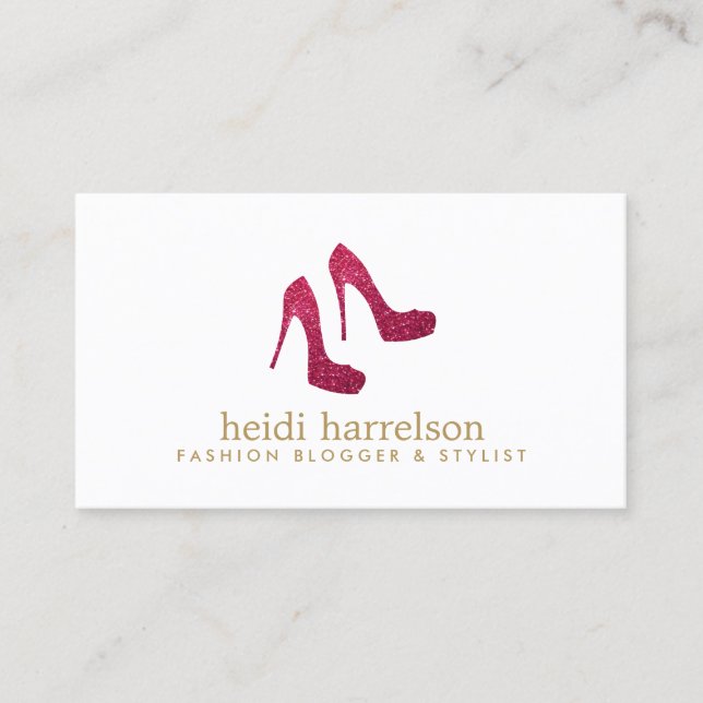 Carte De Visite Red Parties scintillant Heels Boutique Fashion Sty (Devant)