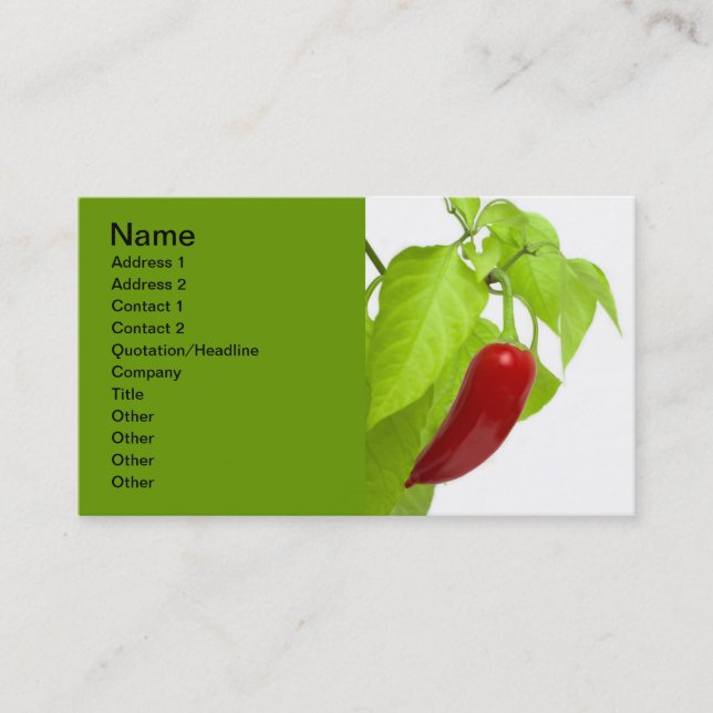 Carte De Visite Red pepper (homonymie) (Devant)