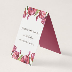 Carte De Visite Red Poppies, mariage de hashtag sur les médias soc