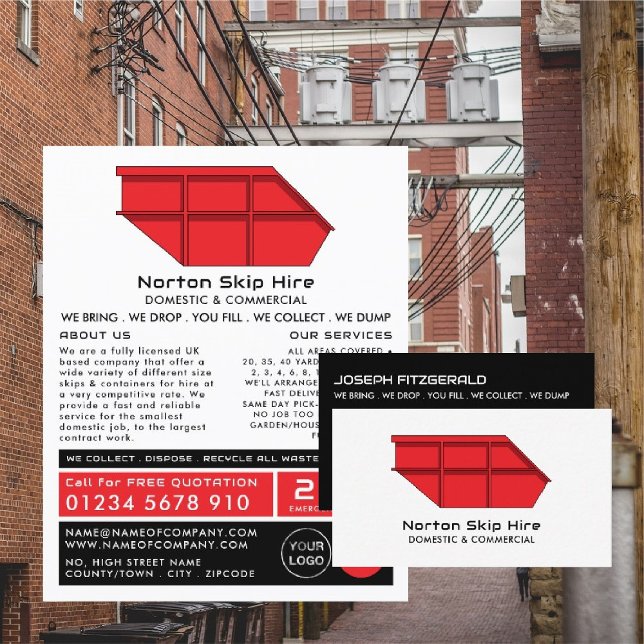 Carte De Visite Red Skip, Skip/Dumpster Company (Créateur téléchargé)