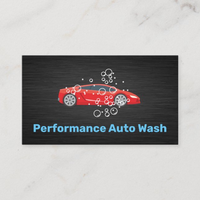 Carte De Visite Red Sports Auto Laver et Détail (Devant)