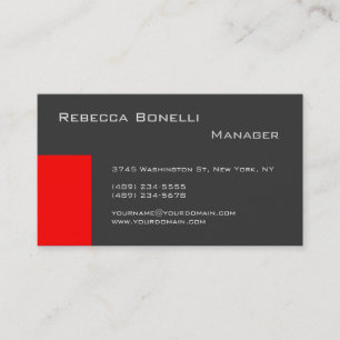 Carte de visite Red Stripe Grey