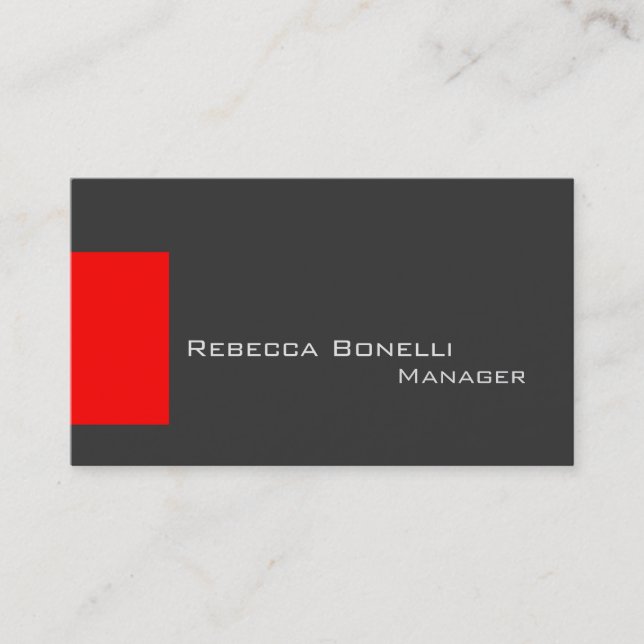 Carte de visite Red Stripe Grey (Devant)