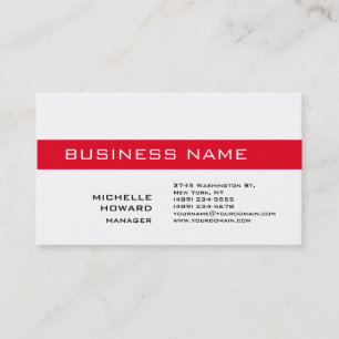 Carte De Visite Red Stripe Noir & Blanc Gestionnaire de charme