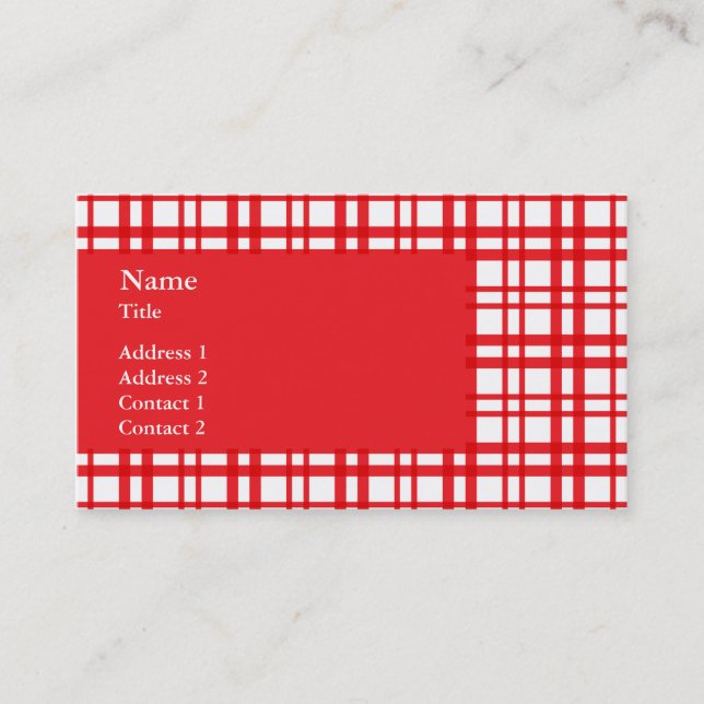 Carte De Visite Red Tartan (Devant)