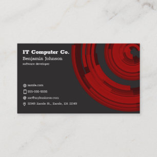 Carte De Visite Red Tech sur Dark Grey