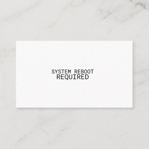 Carte De Visite Redémarrage du système requis Minimaliste 