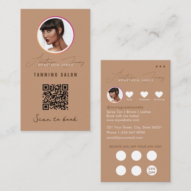 Carte De Visite Réduction pour petites entreprises Loyauté QR Code (Devant / Derrière)