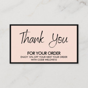 Carte De Visite Réduction sur Instagram Merci Elegant