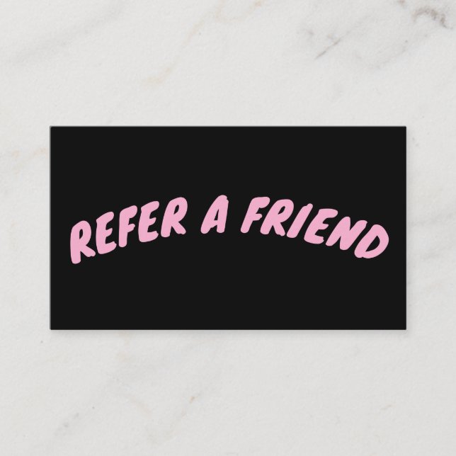 CARTE DE VISITE REFER A FRIEND CUSTOM BLACK CARD (Devant)