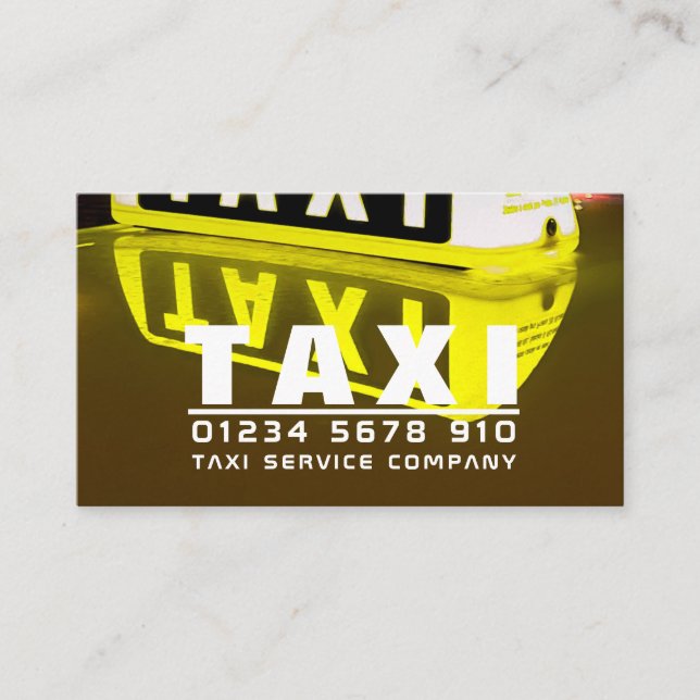 Carte De Visite Réflexion des panneaux de taxis, Taxi Cabine Firme (Devant)