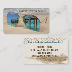 Carte De Visite Réflexion Ocean Pier Dans Les Lunettes De Soleil