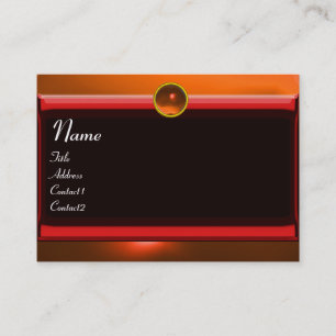Carte De Visite RÉFLEXIONS 2 AGATE monogramme noir rouge jaune