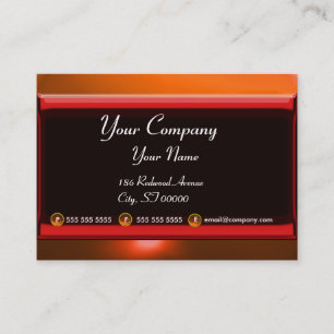 Carte De Visite RÉFLEXIONS 2 AGATE monogramme noir rouge orange