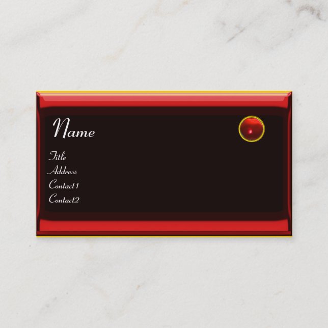 Carte De Visite RÉFLEXIONS 2 MONOGRAMME EN RUBAN, jaune rouge noir (Devant)