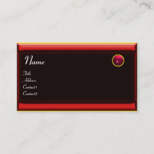 Carte De Visite RÉFLEXIONS 2 RUBY monogramme noir rouge jaune rose