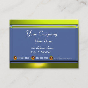 Carte De Visite RÉFLEXIONS 2 TOPAZ monogramme blanc bleu jaune