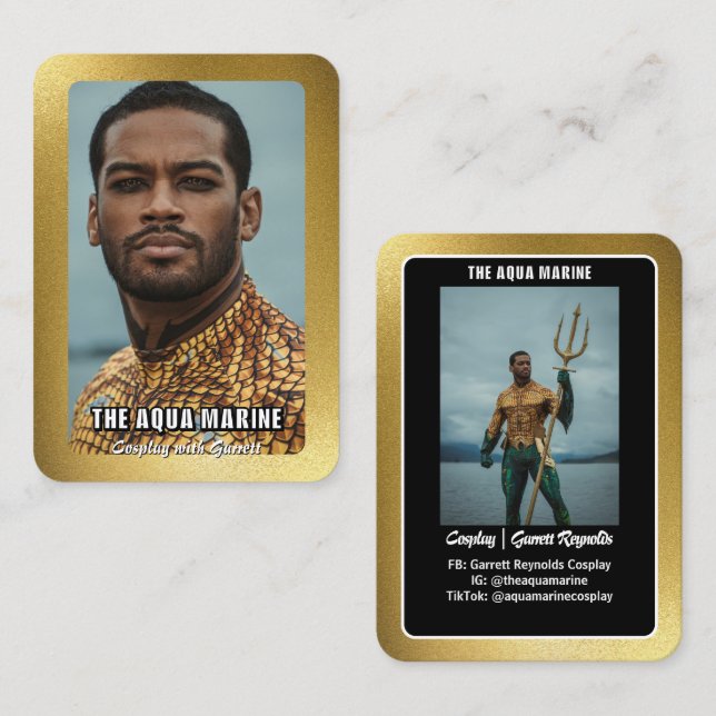 Carte De Visite Réflexions Gold Cosplay Coscard (Devant / Derrière)