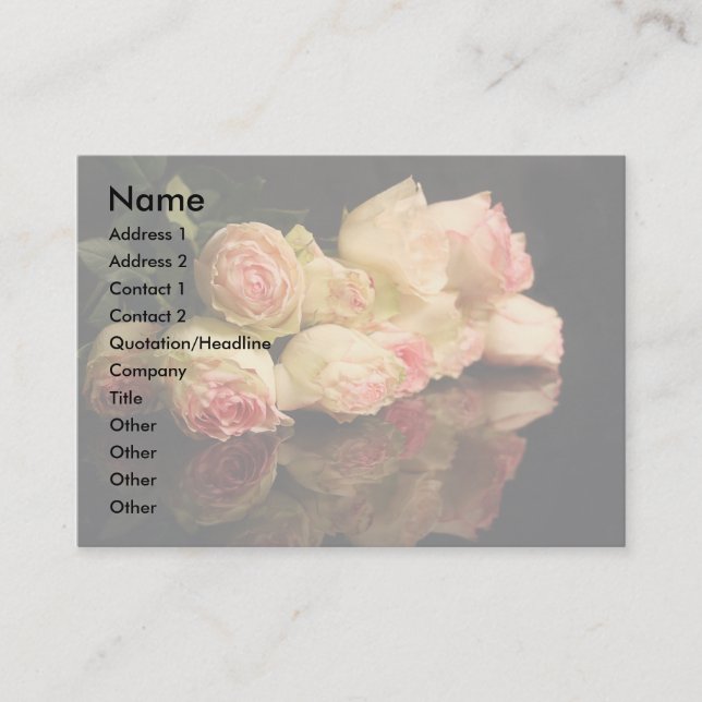 Carte De Visite Réflexions roses (Devant)