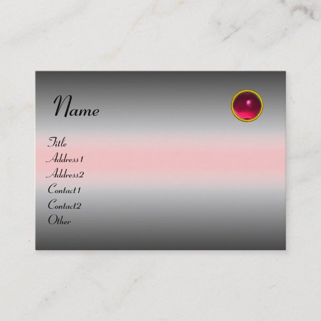 Carte De Visite RÉFLEXIONS RUBY MONOGRAM, gris blanc rose (Devant)