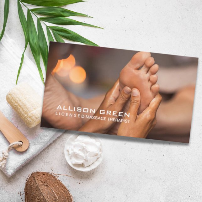 Carte De Visite Réflexologie Acupression Massage des pieds (Reflexology Acupressure Foot Massage therapist Business Card)