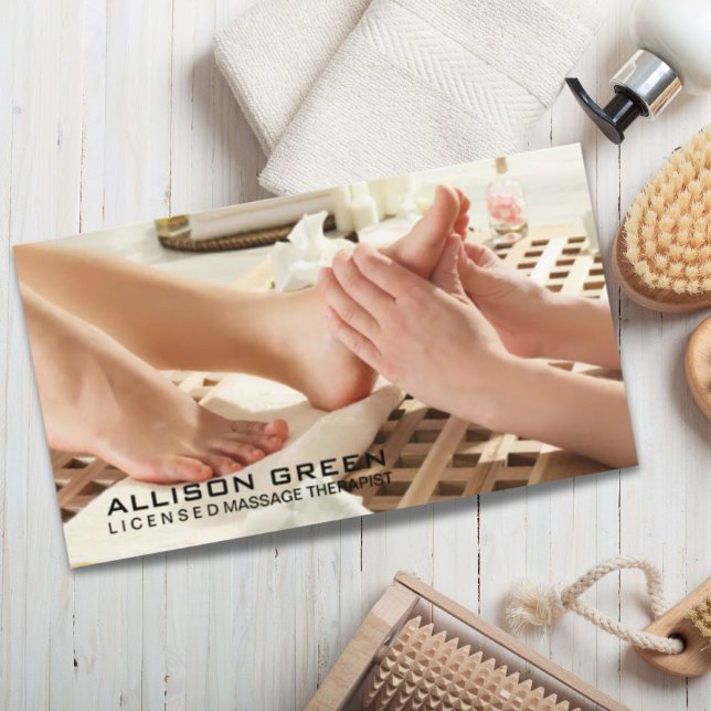 Carte De Visite Réflexologie Acupression Massage des pieds (Reflexology Acupressure Foot Massage therapist Business Card)