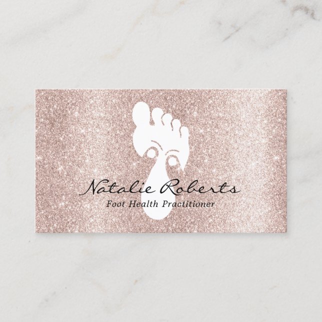 Carte De Visite Reflexologie pied Spa Rose Gold Massage Thérapie (Devant)