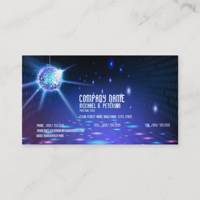 Carte De Visite Regard de soirée dansante de disco du DJ (Devant)