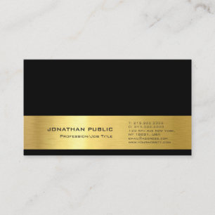 Carte De Visite Regard noir élégant professionnel d'or de