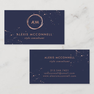 Carte De Visite Regard rose d'or de Faux sur le cercle de minuit