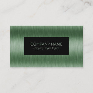 Carte De Visite Regarder la texture d'aluminium brossé vert métall