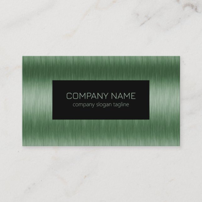 Carte De Visite Regarder la texture d'aluminium brossé vert métall (Devant)