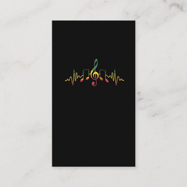 Carte De Visite Reggae Musical Notes Jamaica Rastafari Music (Devant)