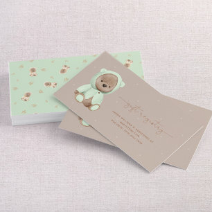 Carte De Visite Registre Baby shower Cadeau de l'ours en peluche S